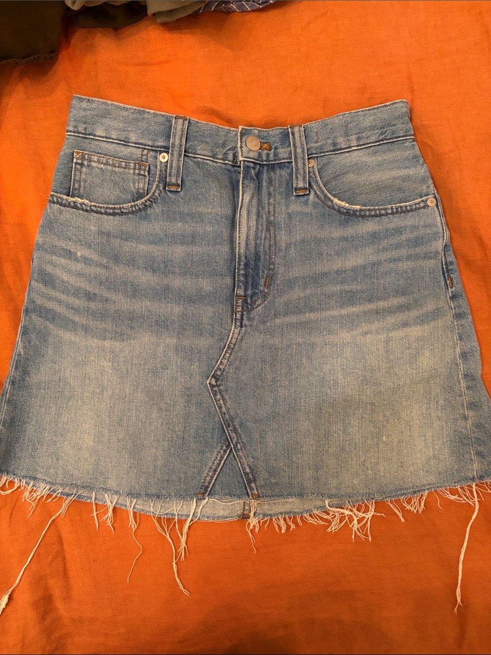 Madewell denim mini skirt